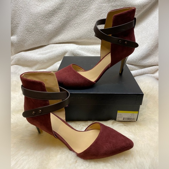 Joe’s Jeans Lauren Heels in Burgundy/Brown - Picture 1 of 7